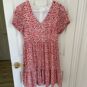 Pink Lily x living my best style, red floral dress. Size small